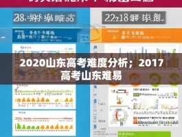 2020山东高考难度分析；2017高考山东难易