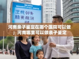 河南亲子鉴定在哪个医院可以做；河南哪里可以做亲子鉴定