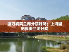 国妇婴美兰湖分院好吗；上海国妇婴美兰湖分院