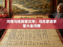 河南马姓排辈次序；马氏家谱字辈大全河南