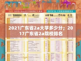 2021广东省2a大学多少分；2017广东省2a院校排名