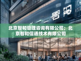 北京智和管理咨询有限公司；北京智和信通技术有限公司