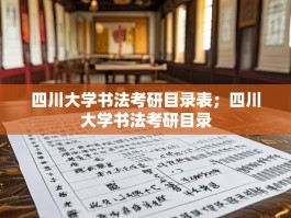 四川大学书法考研目录表；四川大学书法考研目录