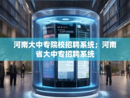 河南大中专院校招聘系统；河南省大中专招聘系统