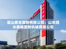 梁山泰丰面粉有限公司；山东泗水泰峰面粉机械有限公司