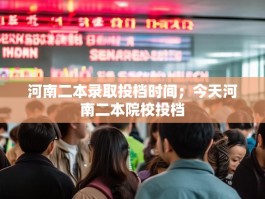 河南二本录取投档时间；今天河南二本院校投档