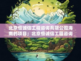 北京恒诚信工程咨询有限公司海南的项目；北京恒诚信工程咨询有限公司