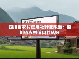 四川省农村信用社转账限额；四川省农村信用社转账