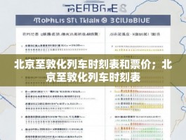 北京至敦化列车时刻表和票价；北京至敦化列车时刻表