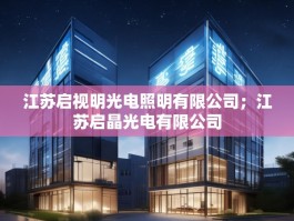 江苏启视明光电照明有限公司；江苏启晶光电有限公司