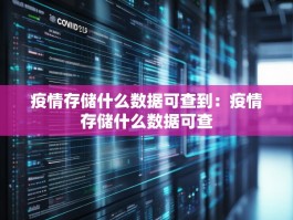 疫情存储什么数据可查到：疫情存储什么数据可查
