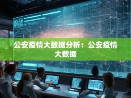 公安疫情大数据分析：公安疫情大数据