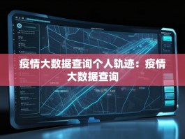 疫情大数据查询个人轨迹：疫情大数据查询