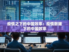 疫情之下的中国效率：疫情数据下的中国效率